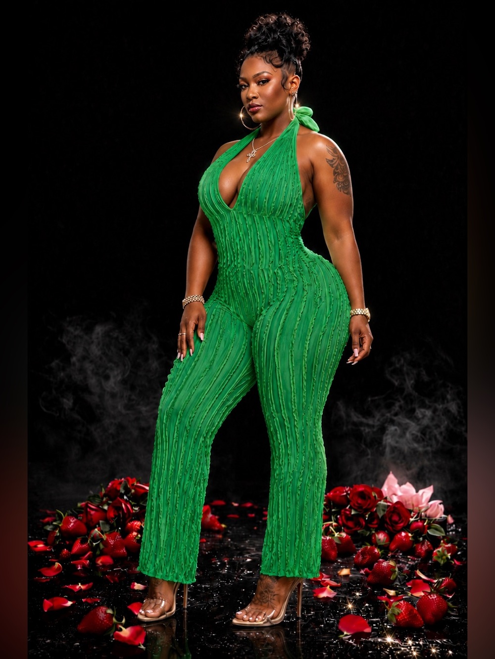 Green Halter Jumpsuit